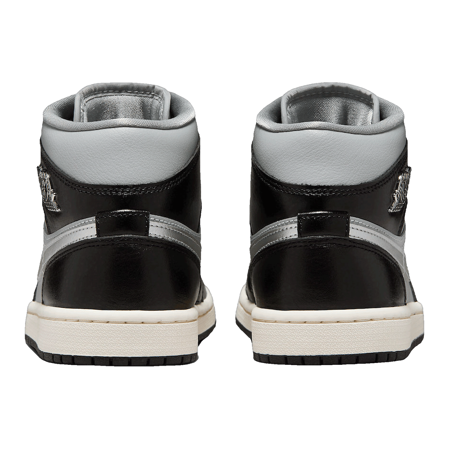 Nike Air Jordan 1 Mid SE Black Metallic Silver (W) Back