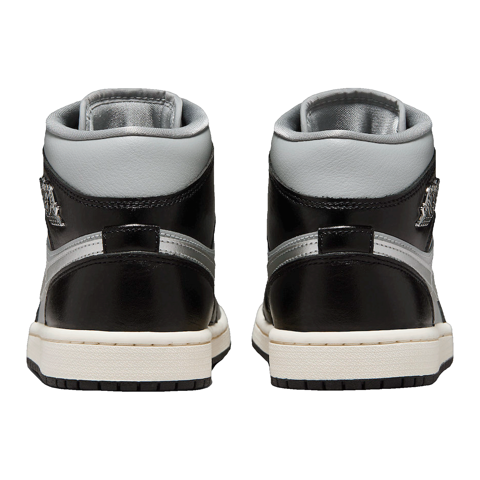 Nike Air Jordan 1 Mid SE Black Metallic Silver (W) Back