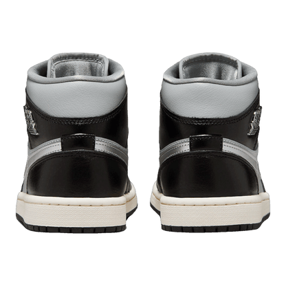 Nike Air Jordan 1 Mid SE Black Metallic Silver (W) Back