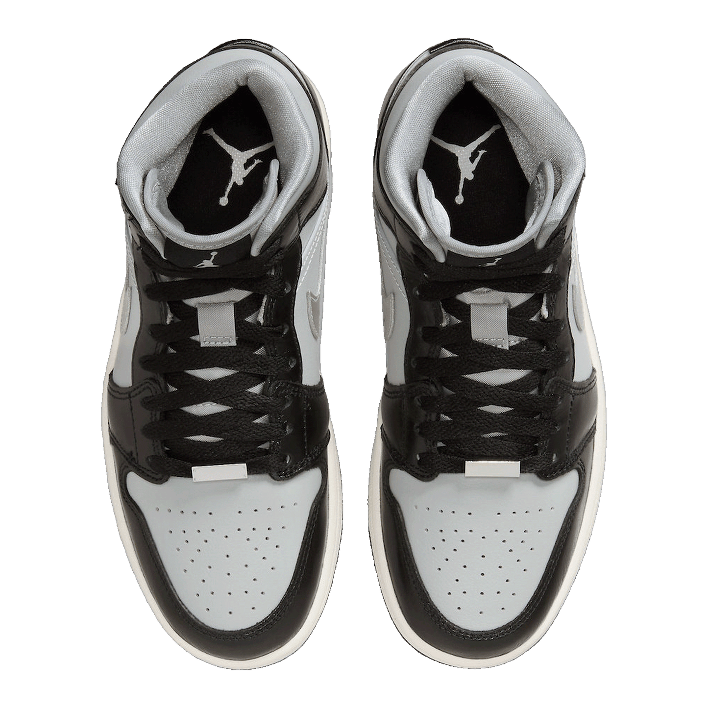 Nike Air Jordan 1 Mid SE Black Metallic Silver (W) Oben