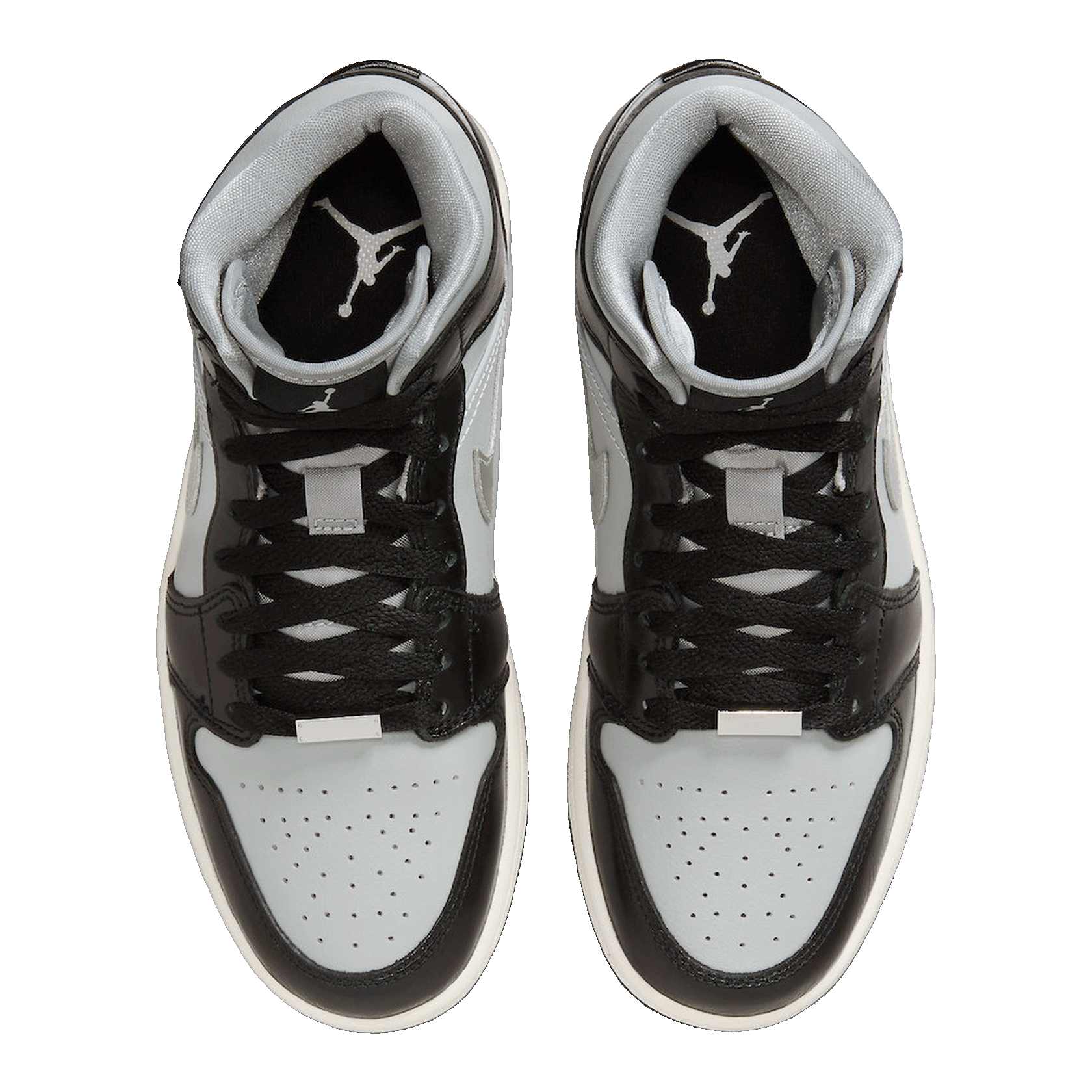 Nike Air Jordan 1 Mid SE Black Metallic Silver (W) Oben