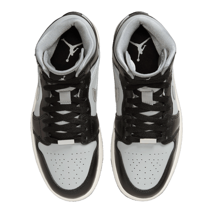 Nike Air Jordan 1 Mid SE Black Metallic Silver (W) Oben