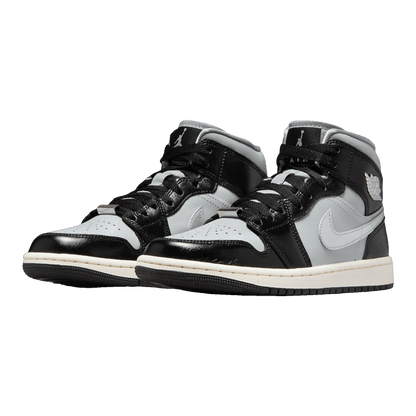 Nike Air Jordan 1 Mid SE Black Metallic Silver (W) Side
