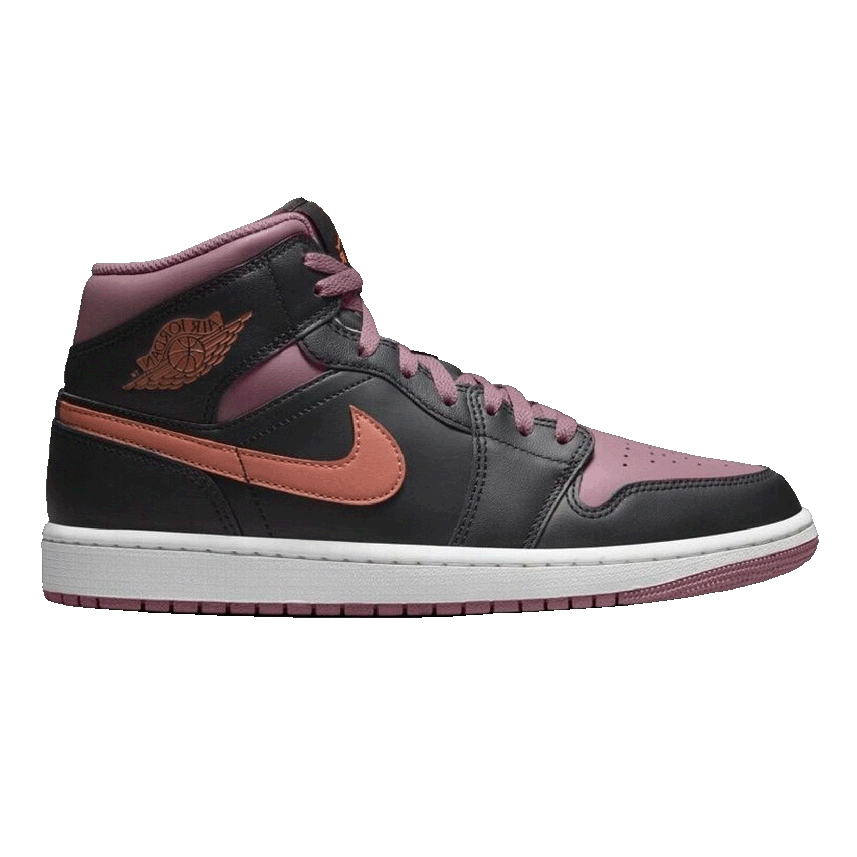 Nike Air Jordan 1 Mid SE Black Sky J Mauve White Sky J Orange (GS)