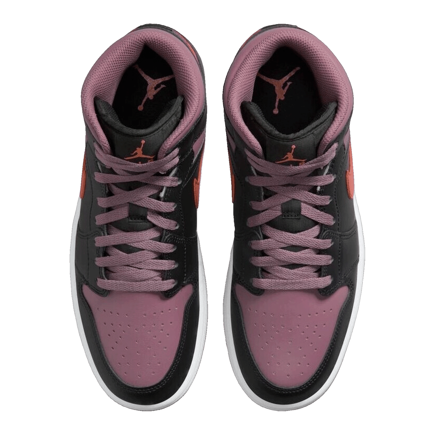 Nike Air Jordan 1 Mid SE Black Sky J Mauve White Sky J Orange (GS) Oben