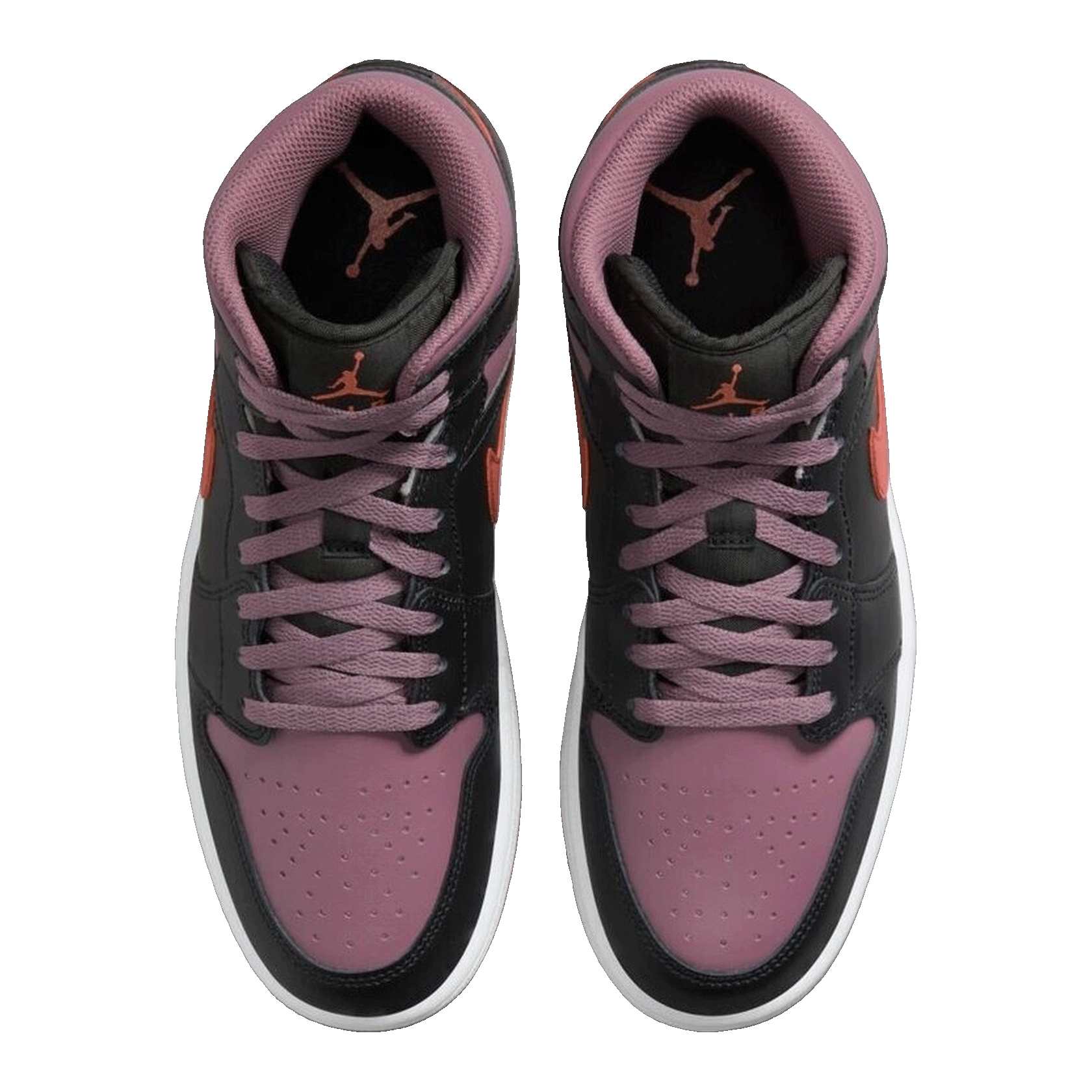 Nike Air Jordan 1 Mid SE Black Sky J Mauve White Sky J Orange (GS) Oben