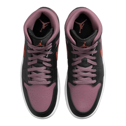 Nike Air Jordan 1 Mid SE Black Sky J Mauve White Sky J Orange (GS) Oben