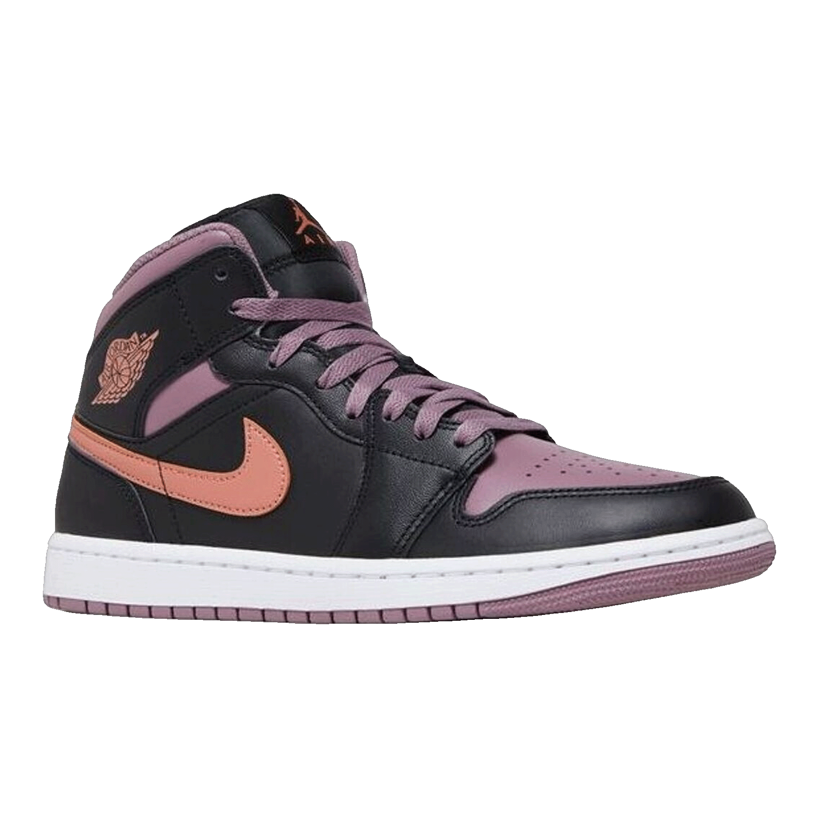 Nike Air Jordan 1 Mid SE Black Sky J Mauve White Sky J Orange (GS) Side