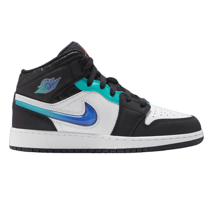 Nike Air Jordan 1 Mid SE Black White Hyper Jade (GS)