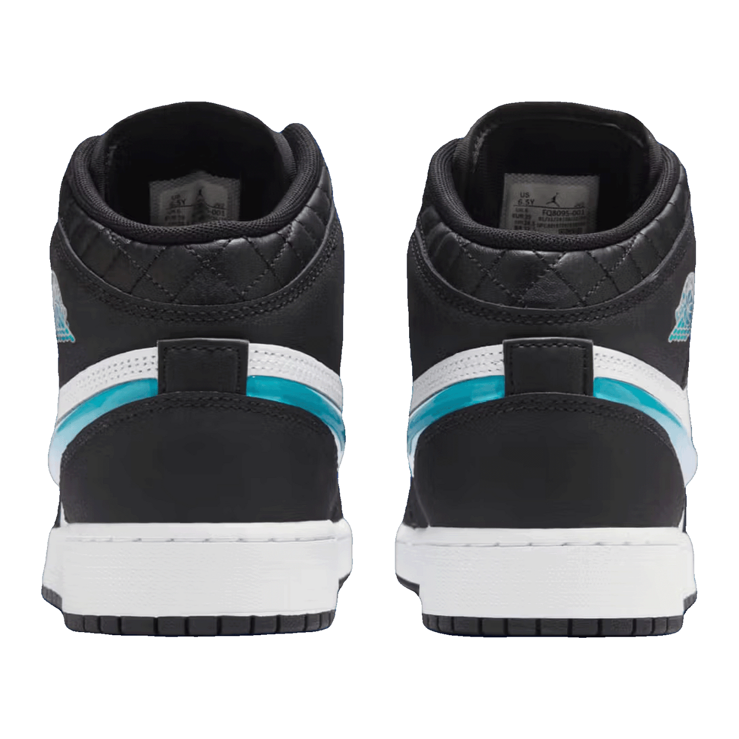 Nike Air Jordan 1 Mid SE Black White Hyper Jade (GS) Back