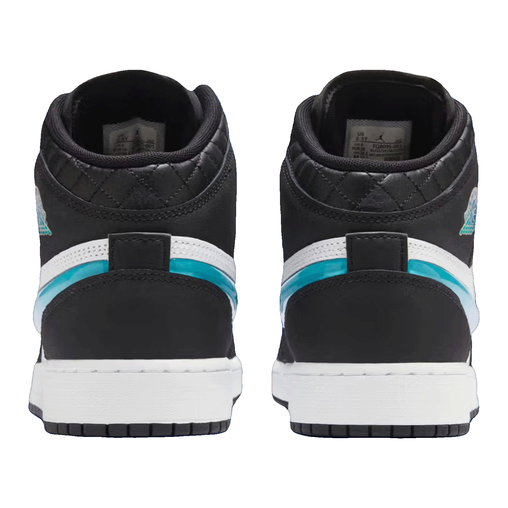 Nike Air Jordan 1 Mid SE Black White Hyper Jade (GS) Back