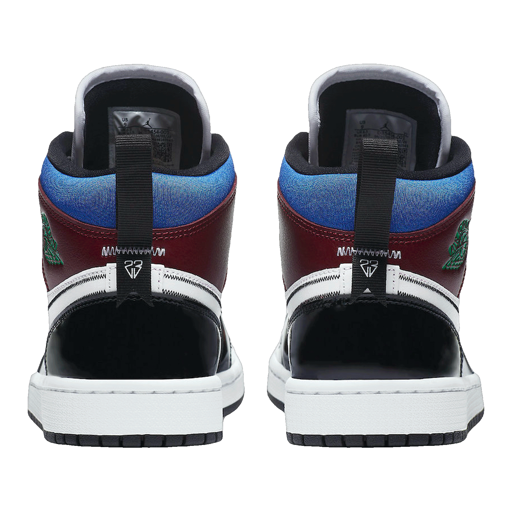 Nike Air Jordan 1 Mid SE Black White Multi-Color (W) Back