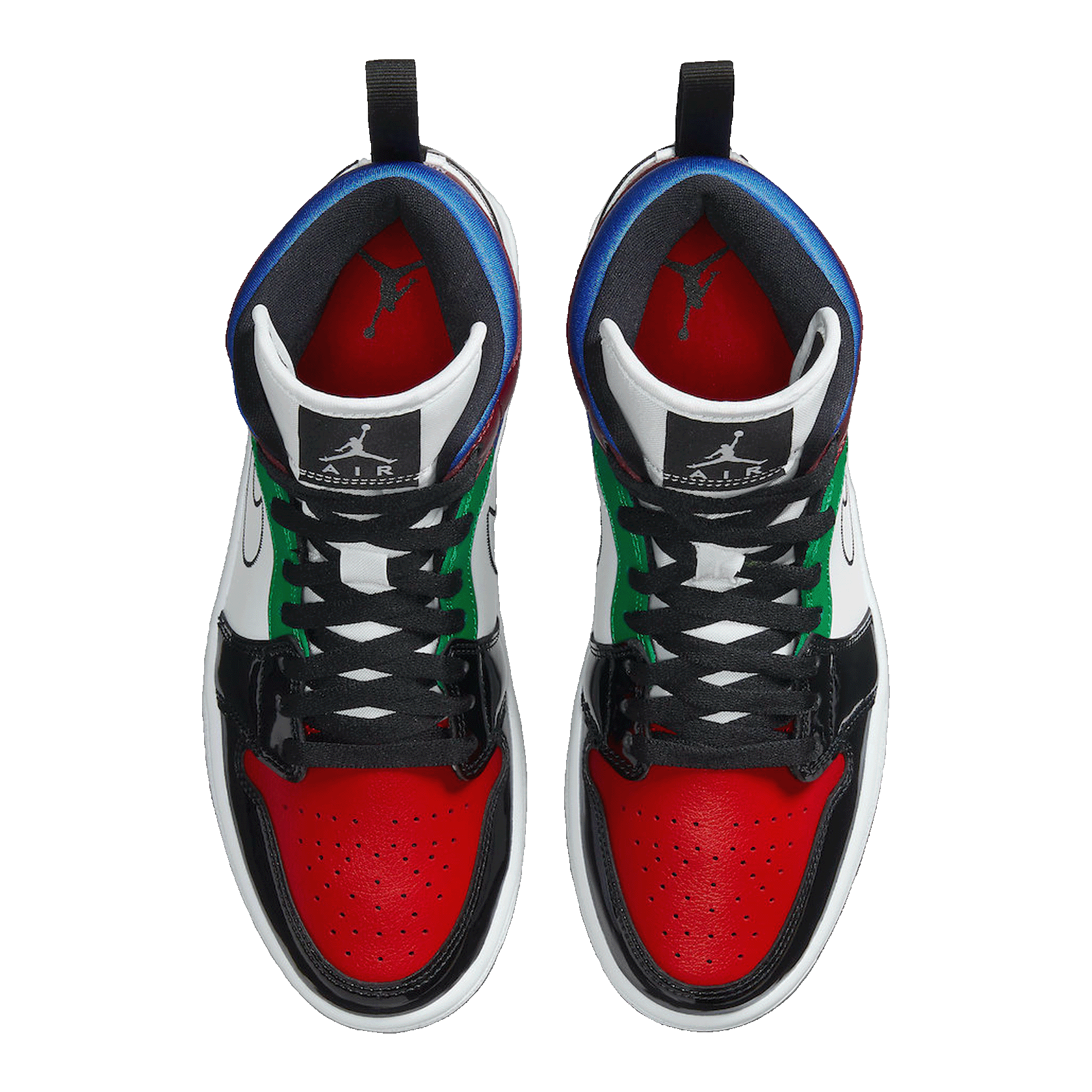 Nike Air Jordan 1 Mid SE Black White Multi-Color (W) Oben