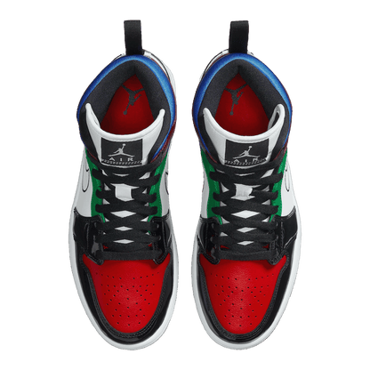 Nike Air Jordan 1 Mid SE Black White Multi-Color (W) Oben