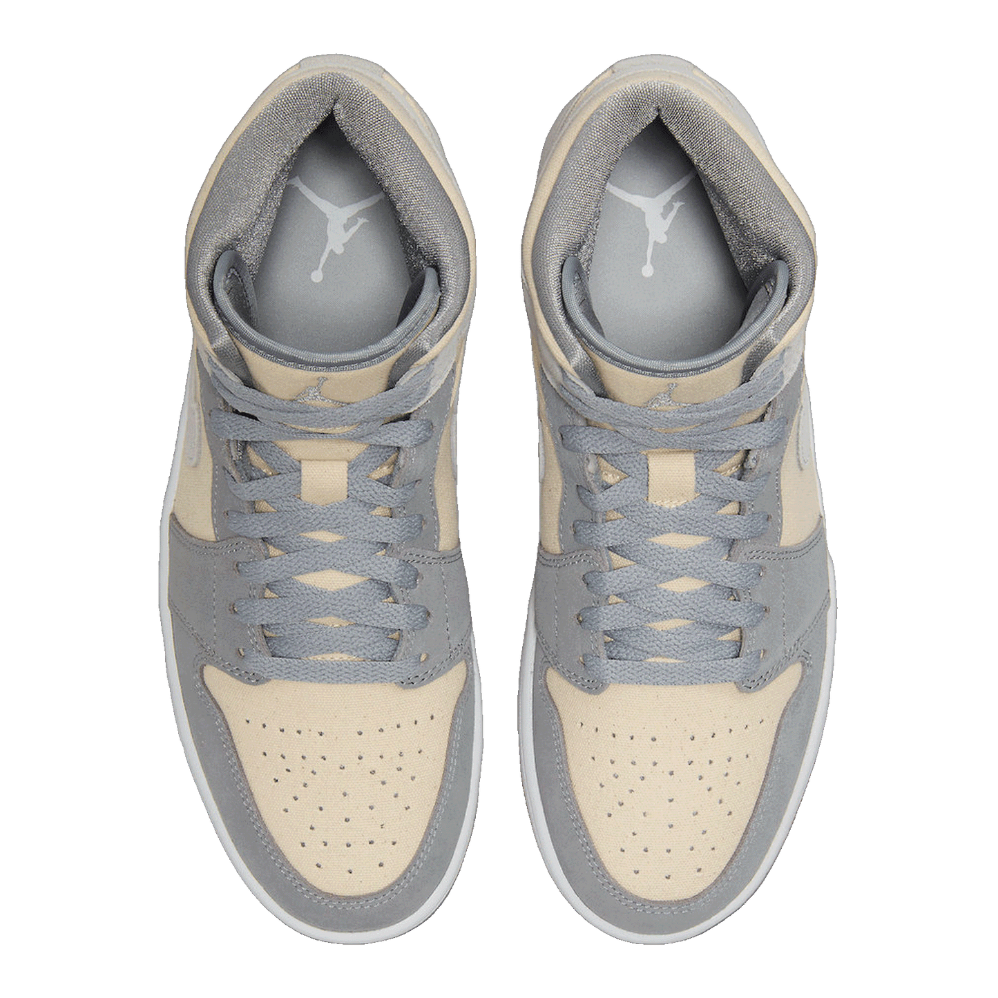 Nike Air Jordan 1 Mid SE Coconut Milk Particle Grey (GS) Oben