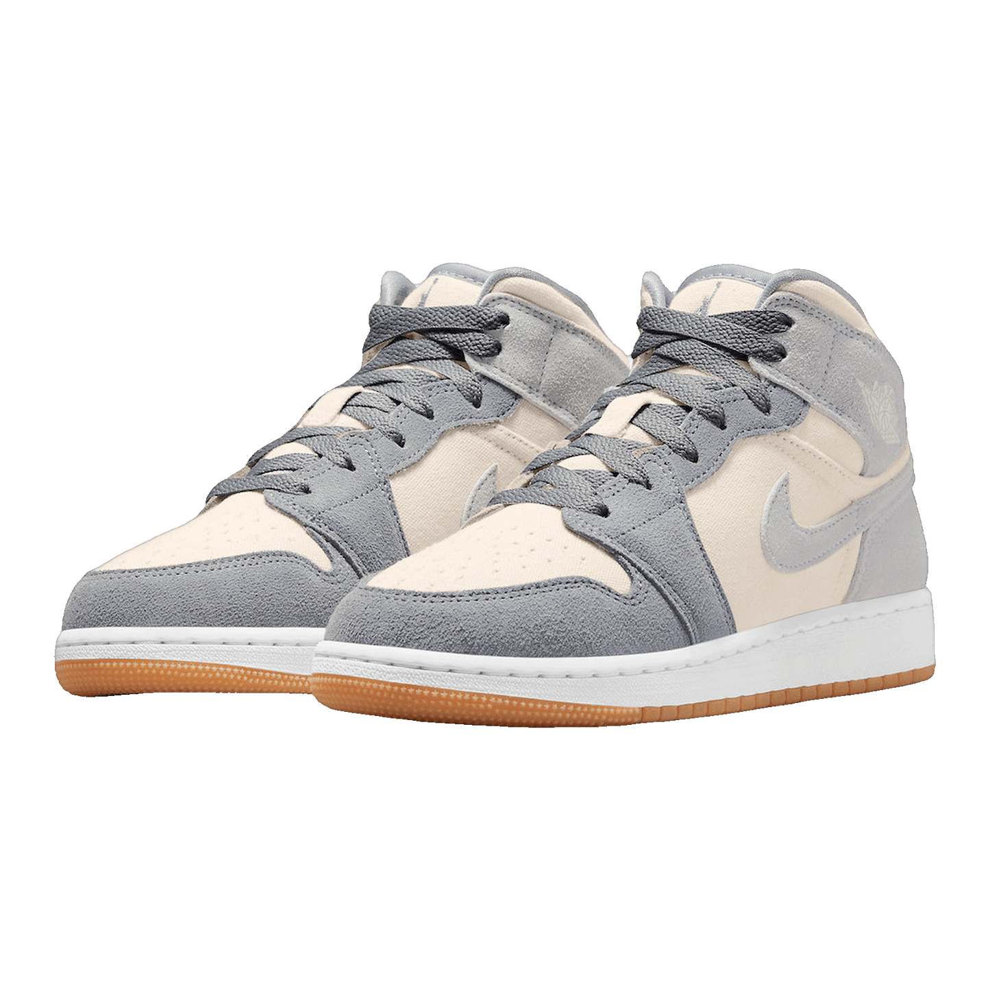Nike Air Jordan 1 Mid SE Coconut Milk Particle Grey (GS) Side