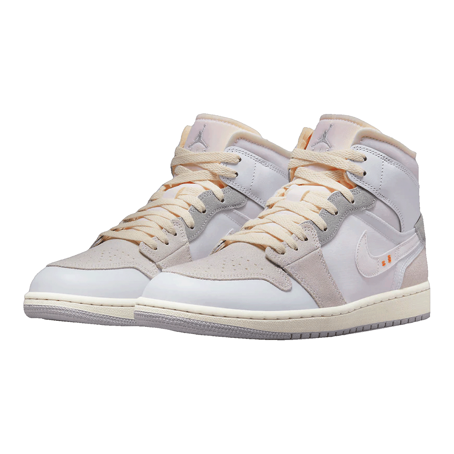 Nike Air Jordan 1 Mid SE Craft Inside Out White Grey (GS) Side
