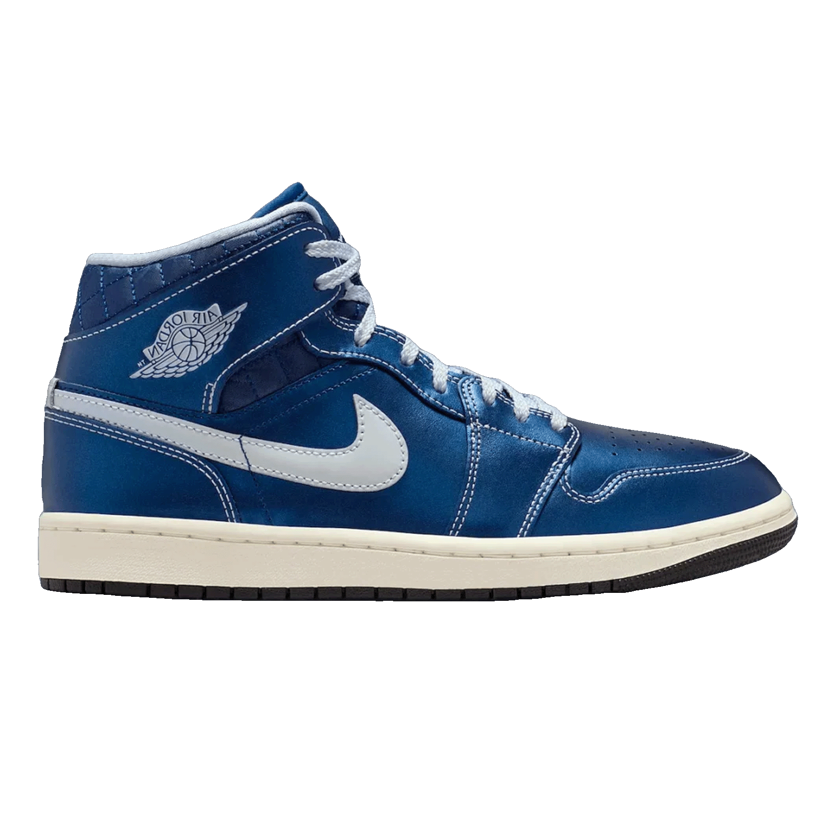 Nike Air Jordan 1 Mid SE Metallic Blue Quilted (W)