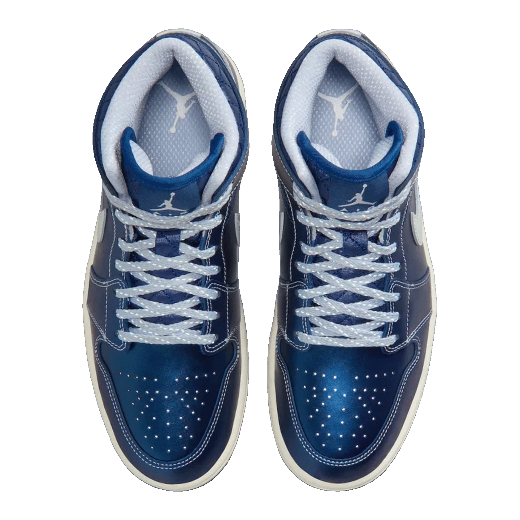 Nike Air Jordan 1 Mid SE Metallic Blue Quilted (W) Oben