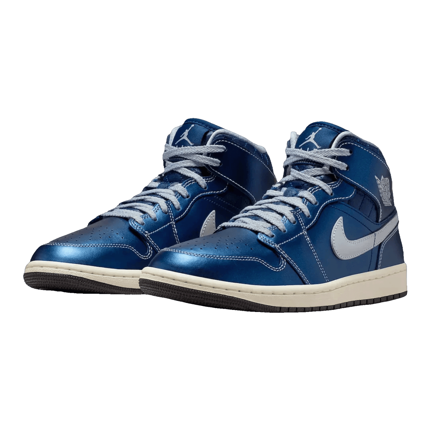 Nike Air Jordan 1 Mid SE Metallic Blue Quilted (W) Side