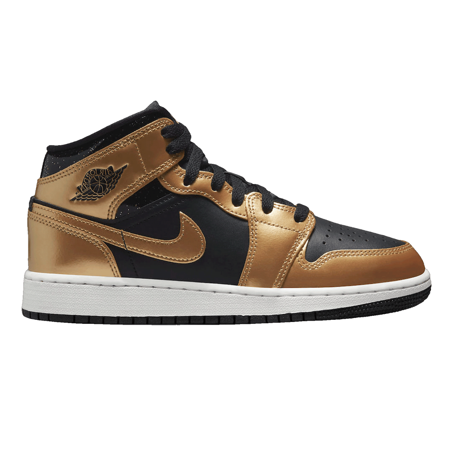 Nike Air Jordan 1 Mid SE Metallic Gold Black (GS)