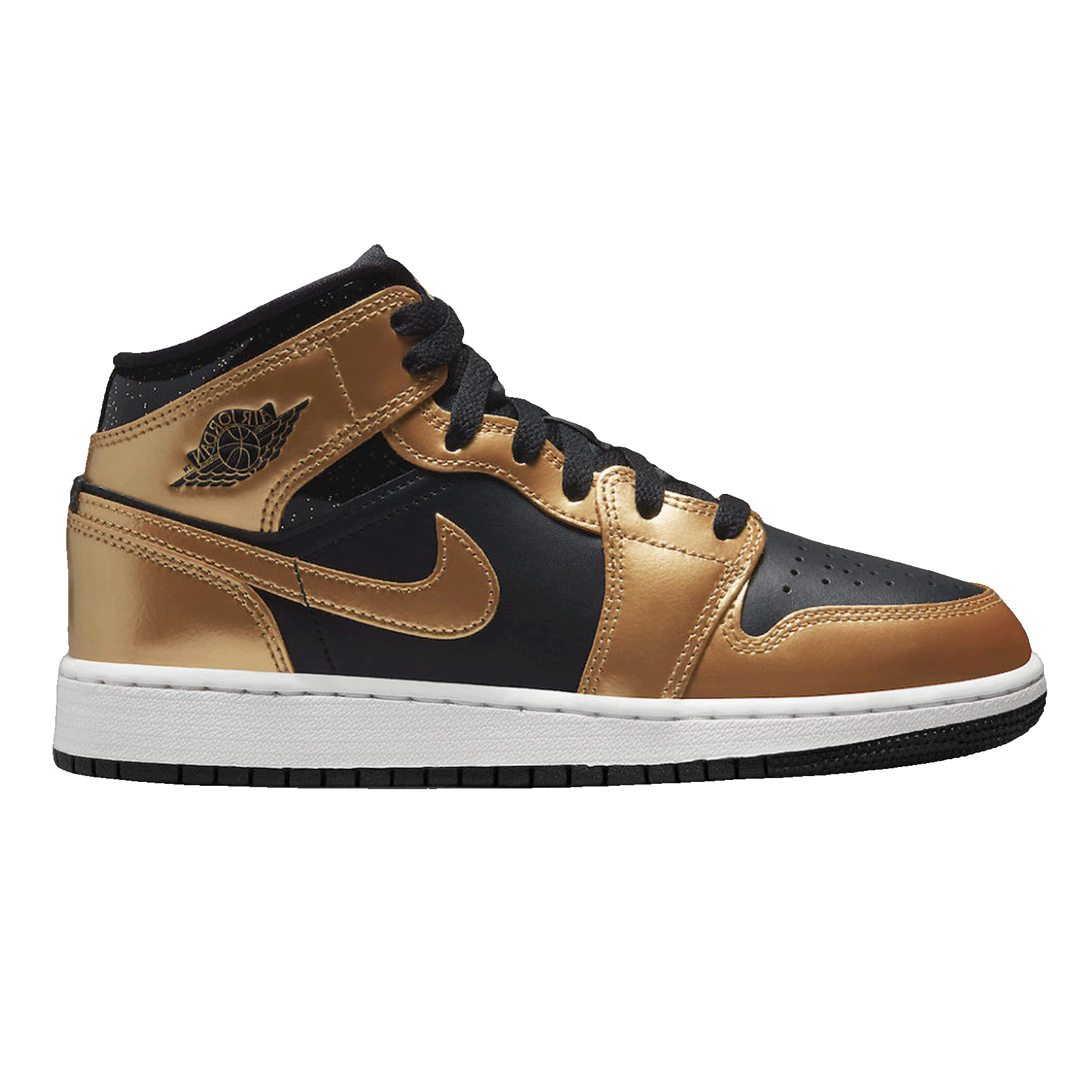Nike Air Jordan 1 Mid SE Metallic Gold Black (GS)