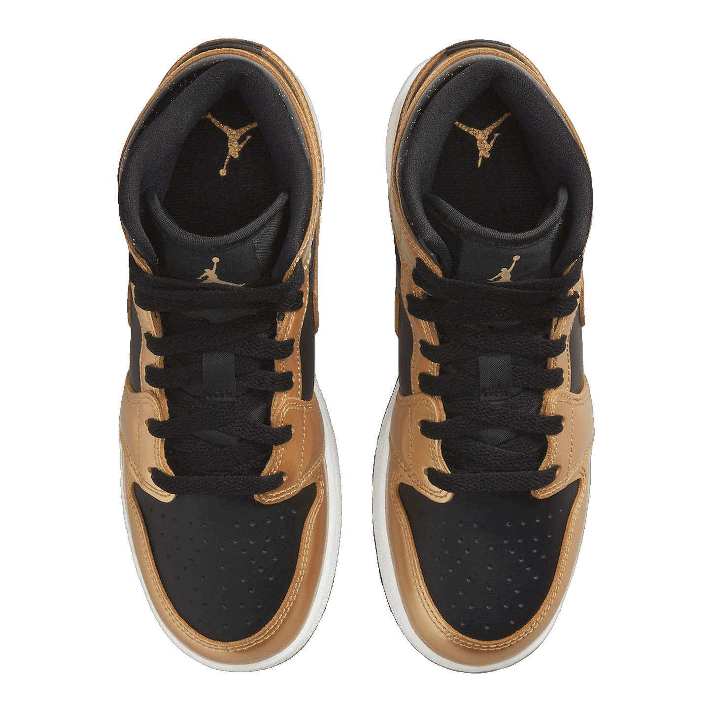 Nike Air Jordan 1 Mid SE Metallic Gold Black (GS) Oben