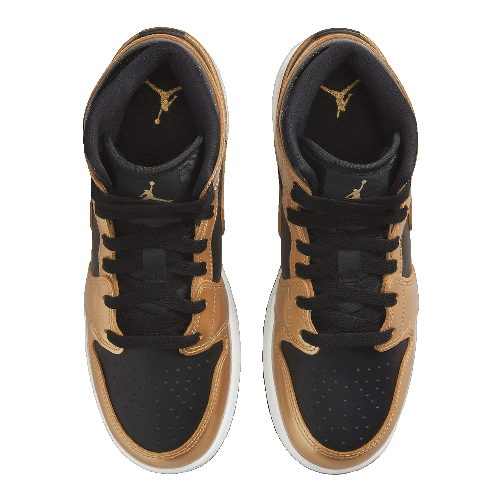 Nike Air Jordan 1 Mid SE Metallic Gold Black (GS) Oben