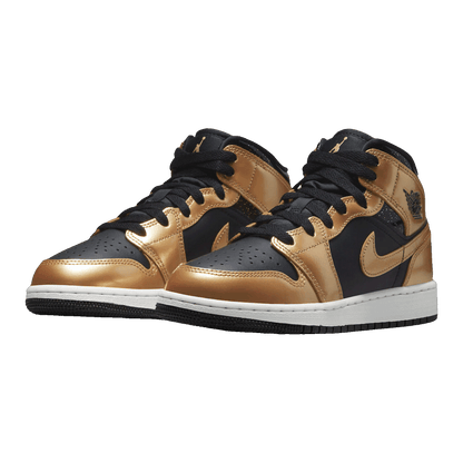 Nike Air Jordan 1 Mid SE Metallic Gold Black (GS) Side