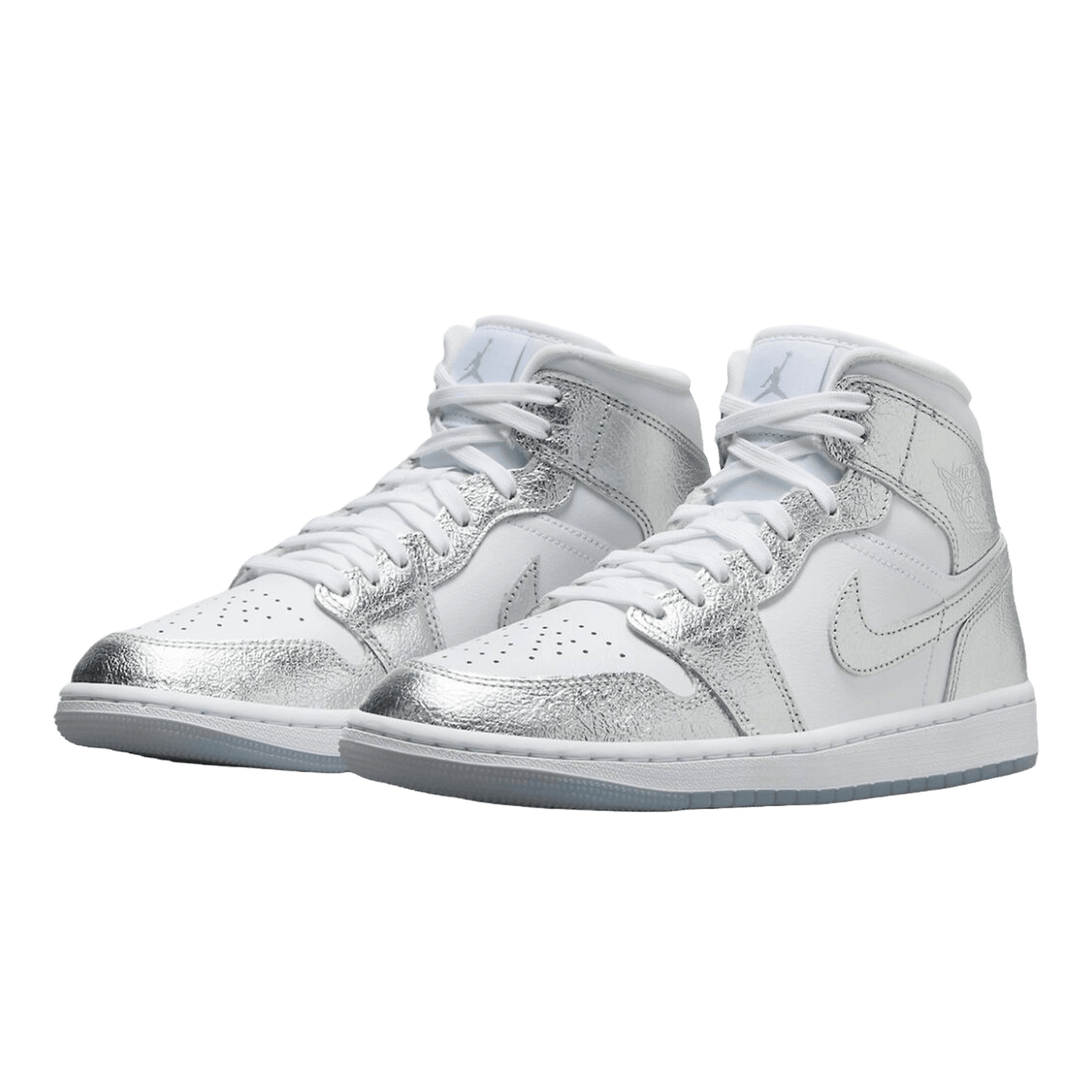 Nike Air Jordan 1 Mid SE Metallic Silver (W) Side