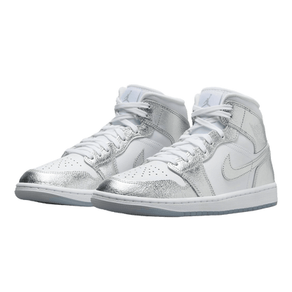 Nike Air Jordan 1 Mid SE Metallic Silver (W) Side