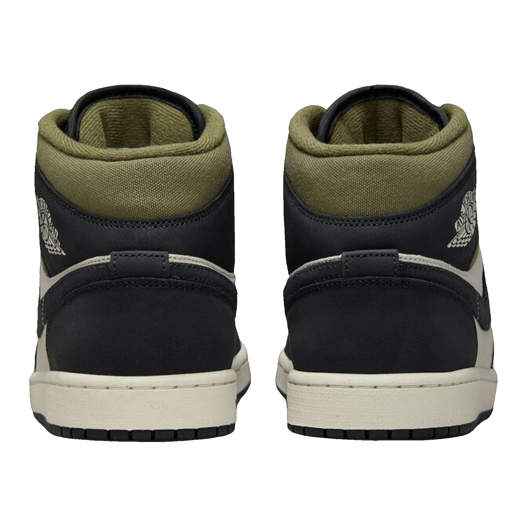 Nike Air Jordan 1 Mid SE Off Noir Medium Olive Back