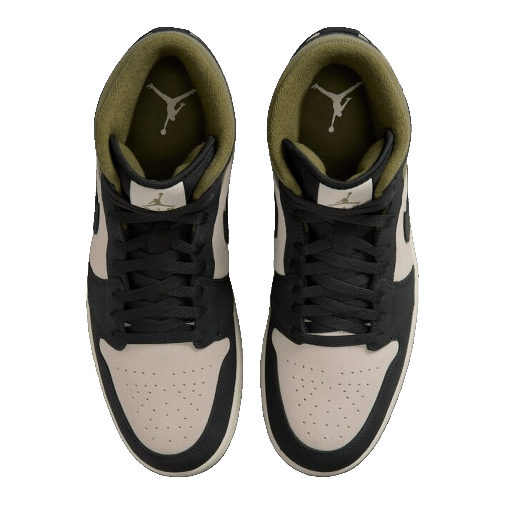 Nike Air Jordan 1 Mid SE Off Noir Medium Olive Oben