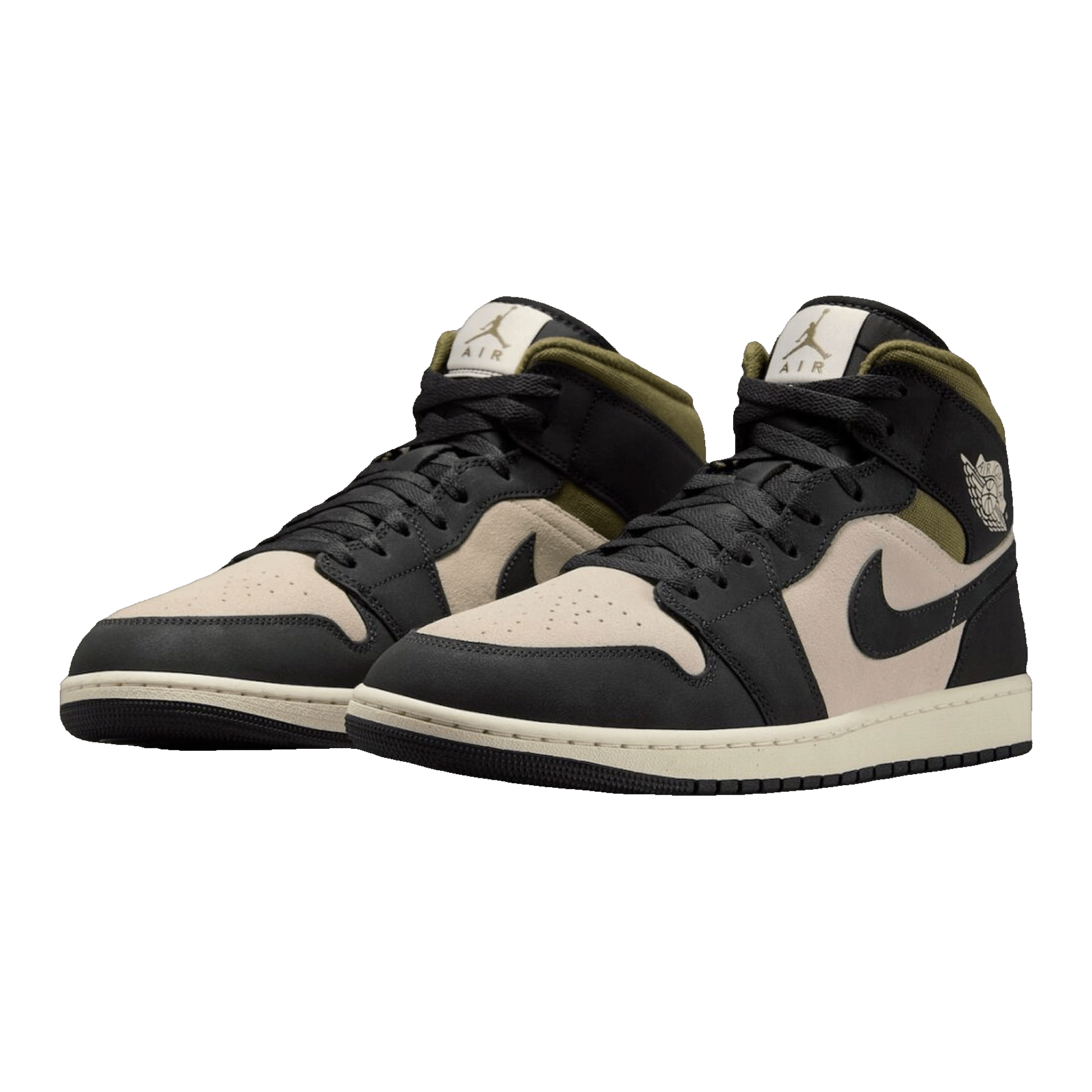 Nike Air Jordan 1 Mid SE Off Noir Medium Olive Side