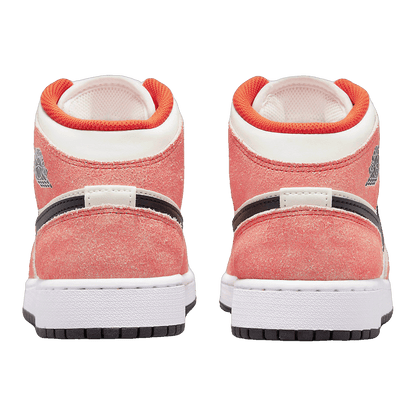 Nike Air Jordan 1 Mid SE Orange Suede (GS) Back