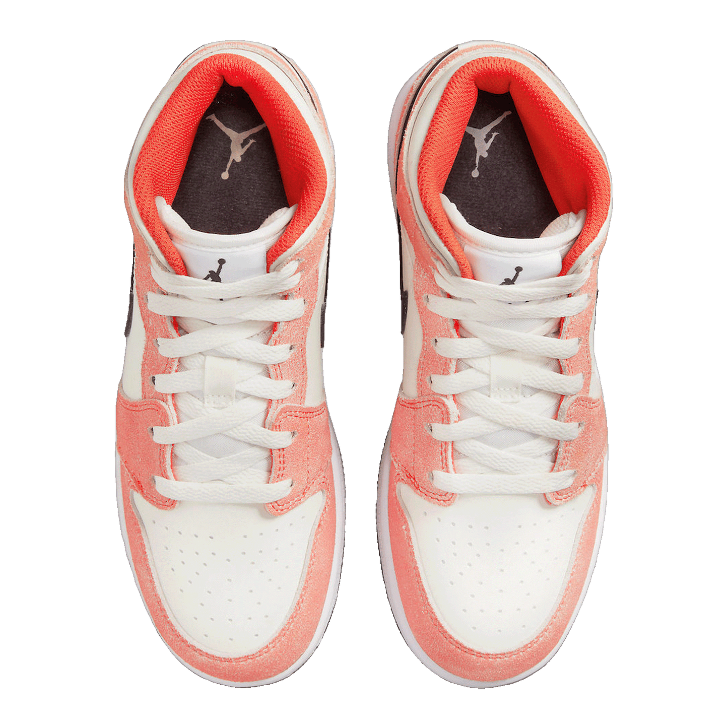 Nike Air Jordan 1 Mid SE Orange Suede (GS) Oben