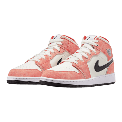 Nike Air Jordan 1 Mid SE Orange Suede (GS) Side