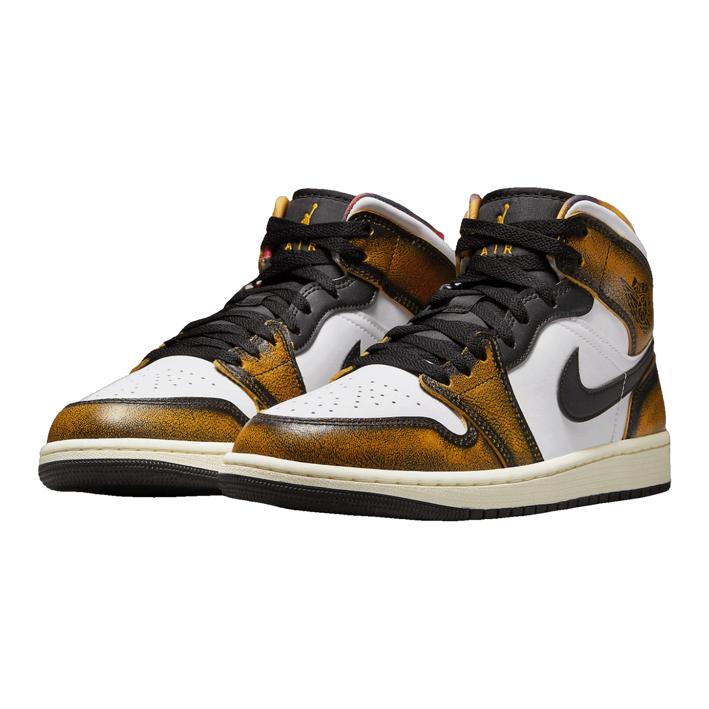 Nike Air Jordan 1 Mid SE Orange Wear Away (GS) Side