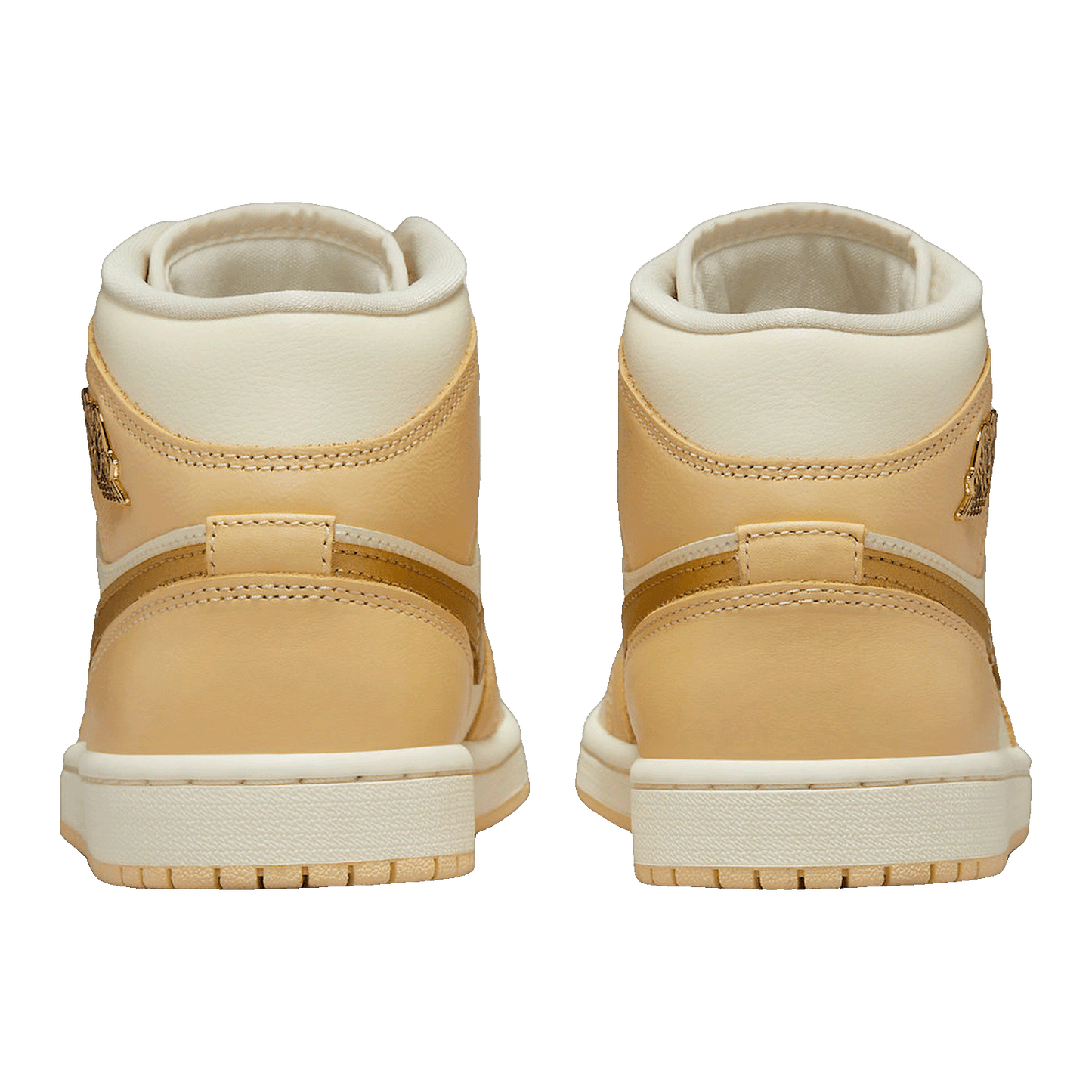 Nike Air Jordan 1 Mid SE Pale Vanilla Metallic Gold (W) Back