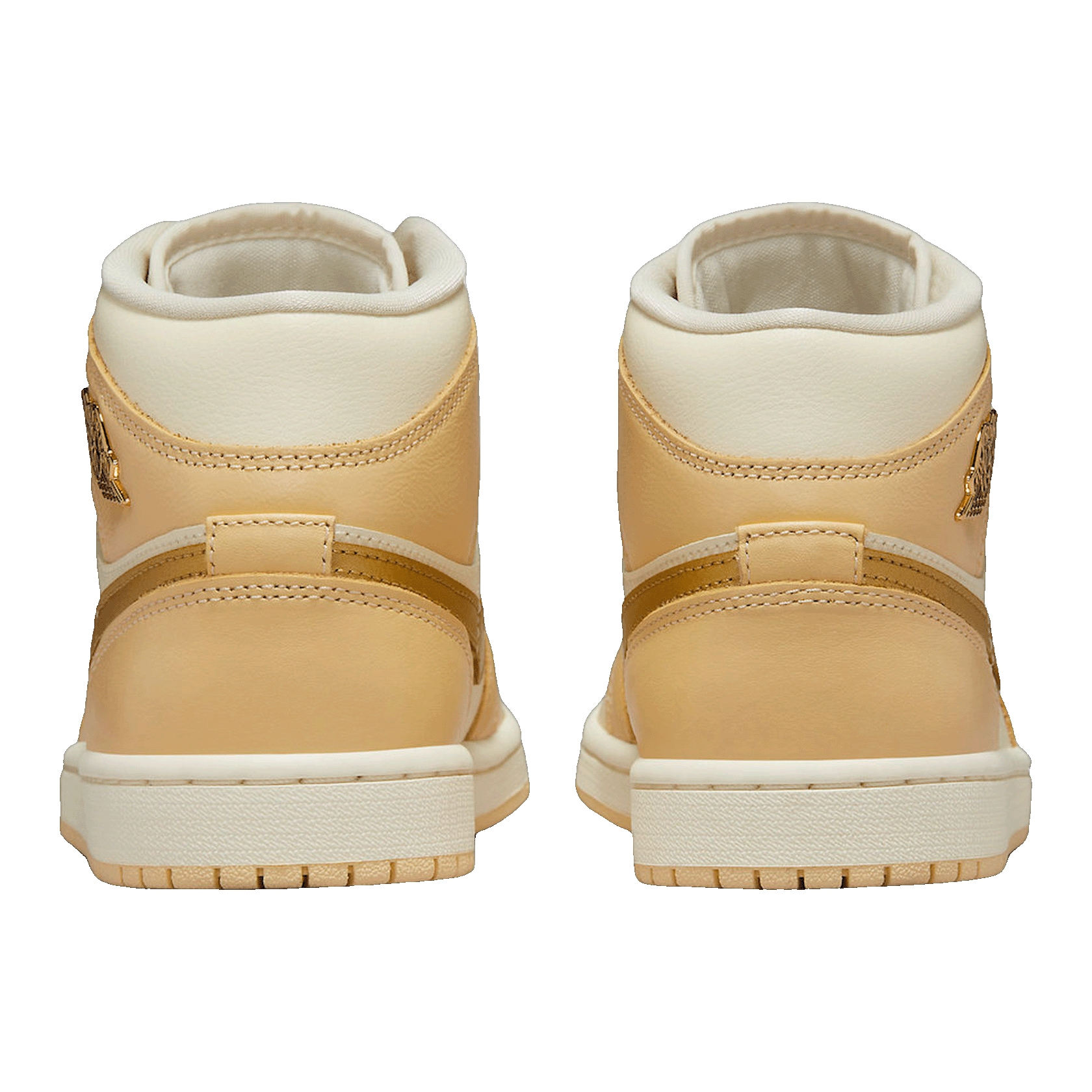Nike Air Jordan 1 Mid SE Pale Vanilla Metallic Gold (W) Back