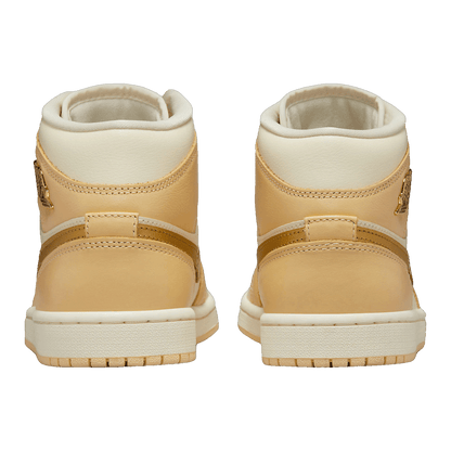 Nike Air Jordan 1 Mid SE Pale Vanilla Metallic Gold (W) Back