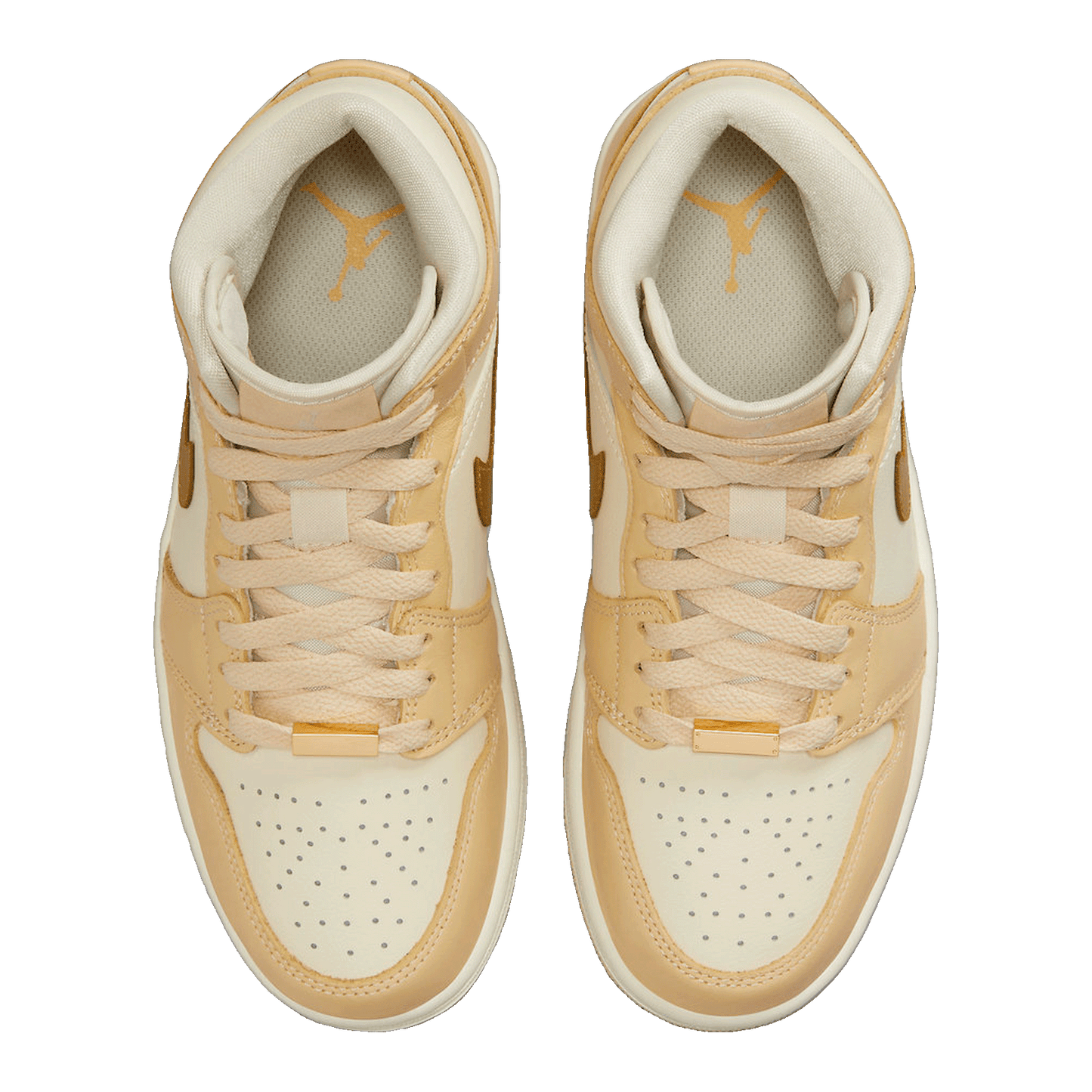Nike Air Jordan 1 Mid SE Pale Vanilla Metallic Gold (W) Oben