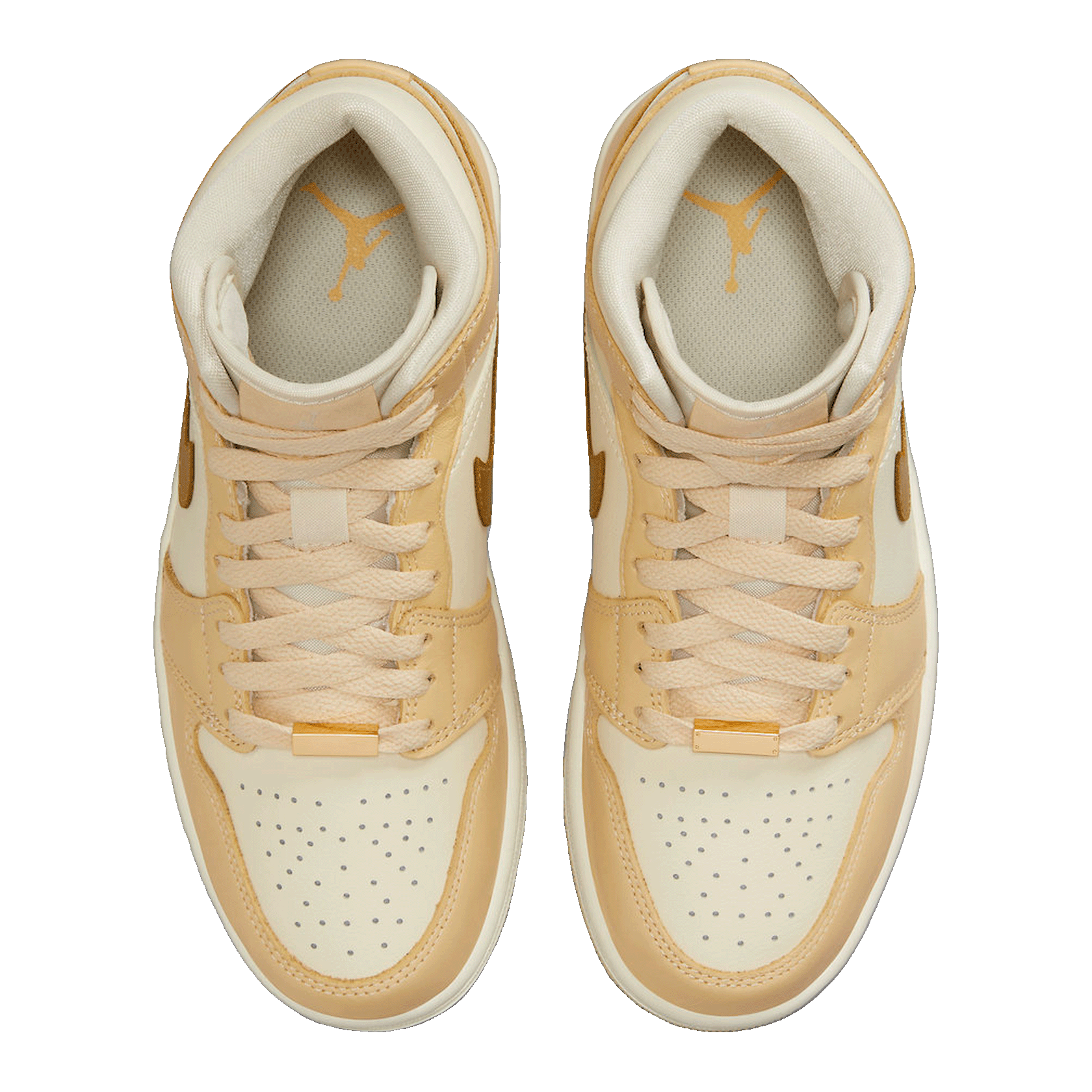 Nike Air Jordan 1 Mid SE Pale Vanilla Metallic Gold (W) Oben