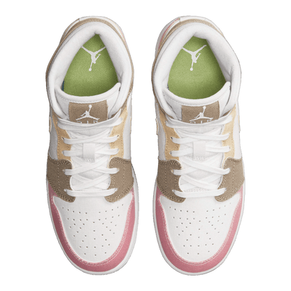 Nike Air Jordan 1 Mid SE Pastel Vivid Green Grind (GS) Oben