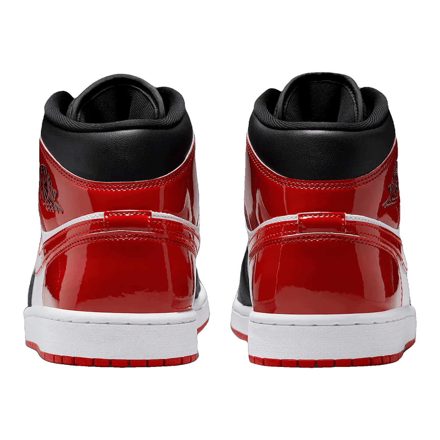 Nike Air Jordan 1 Mid SE Patent Bred Toe Back
