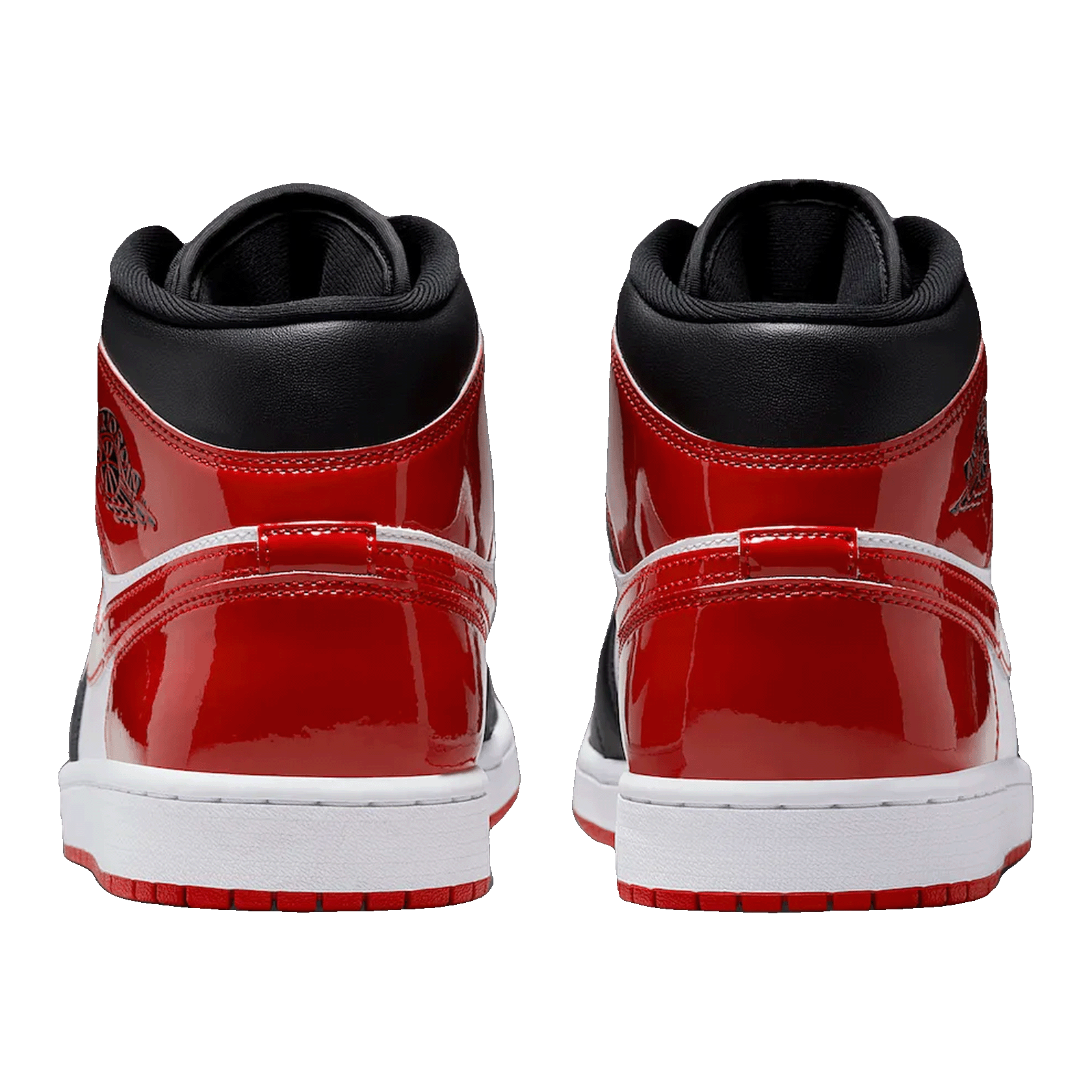 Nike Air Jordan 1 Mid SE Patent Bred Toe Back