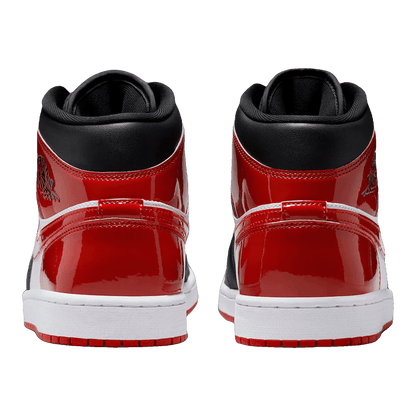 Nike Air Jordan 1 Mid SE Patent Bred Toe Back