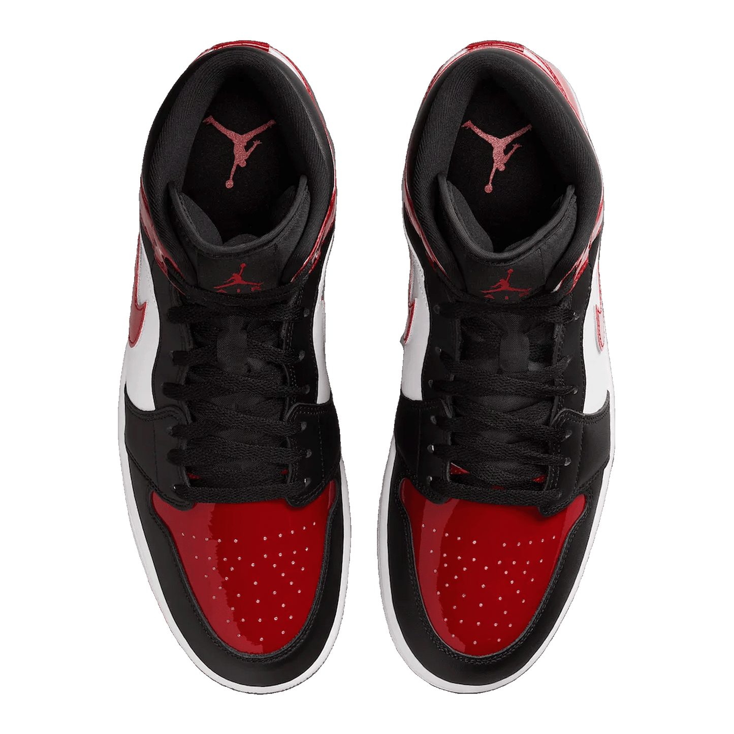 Nike Air Jordan 1 Mid SE Patent Bred Toe Oben