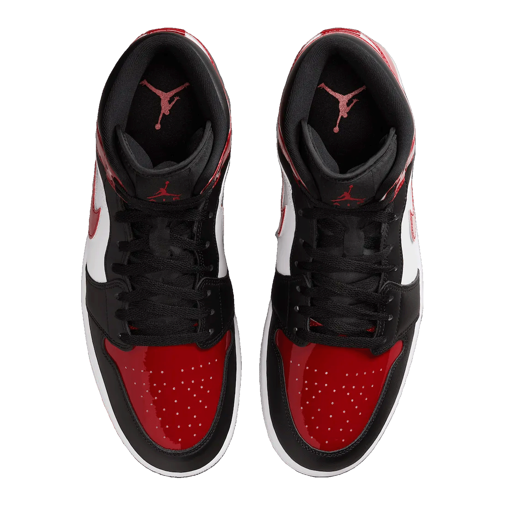 Nike Air Jordan 1 Mid SE Patent Bred Toe Oben
