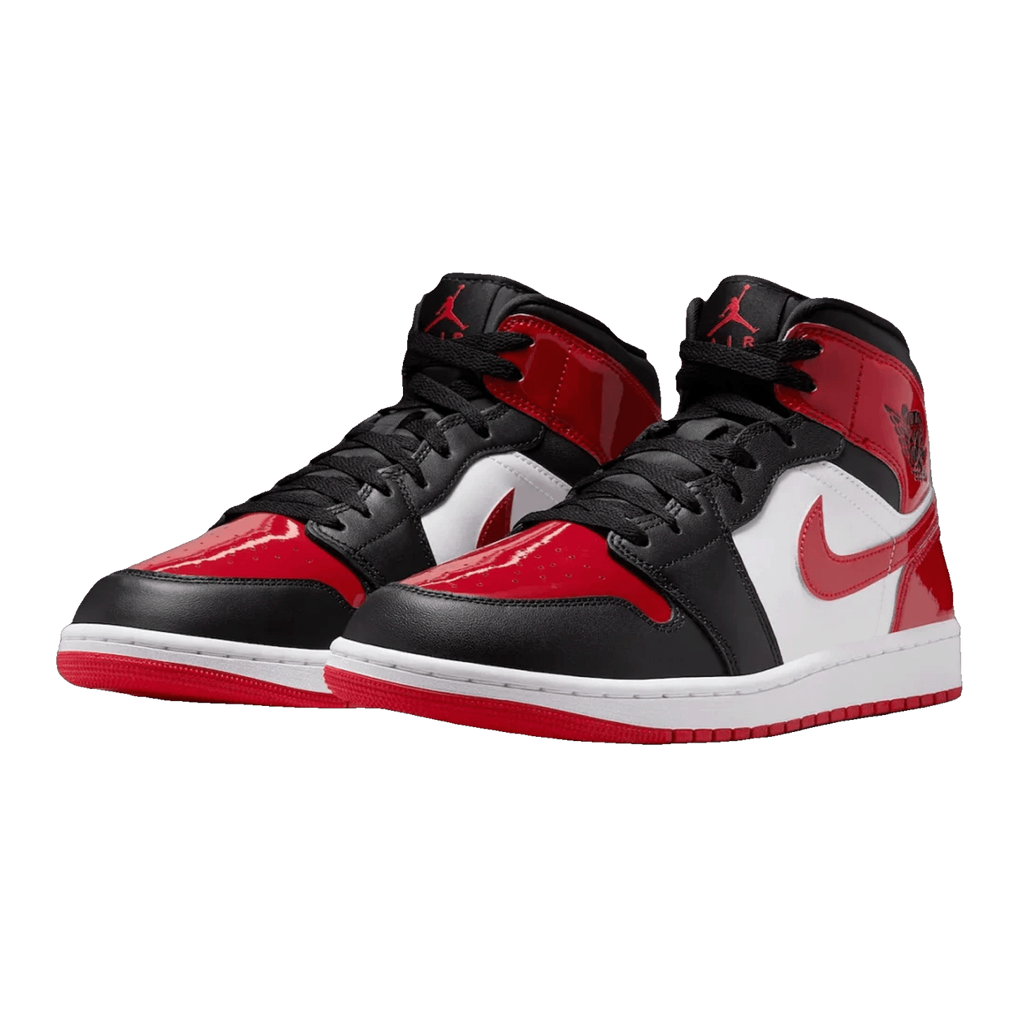 Nike Air Jordan 1 Mid SE Patent Bred Toe Side